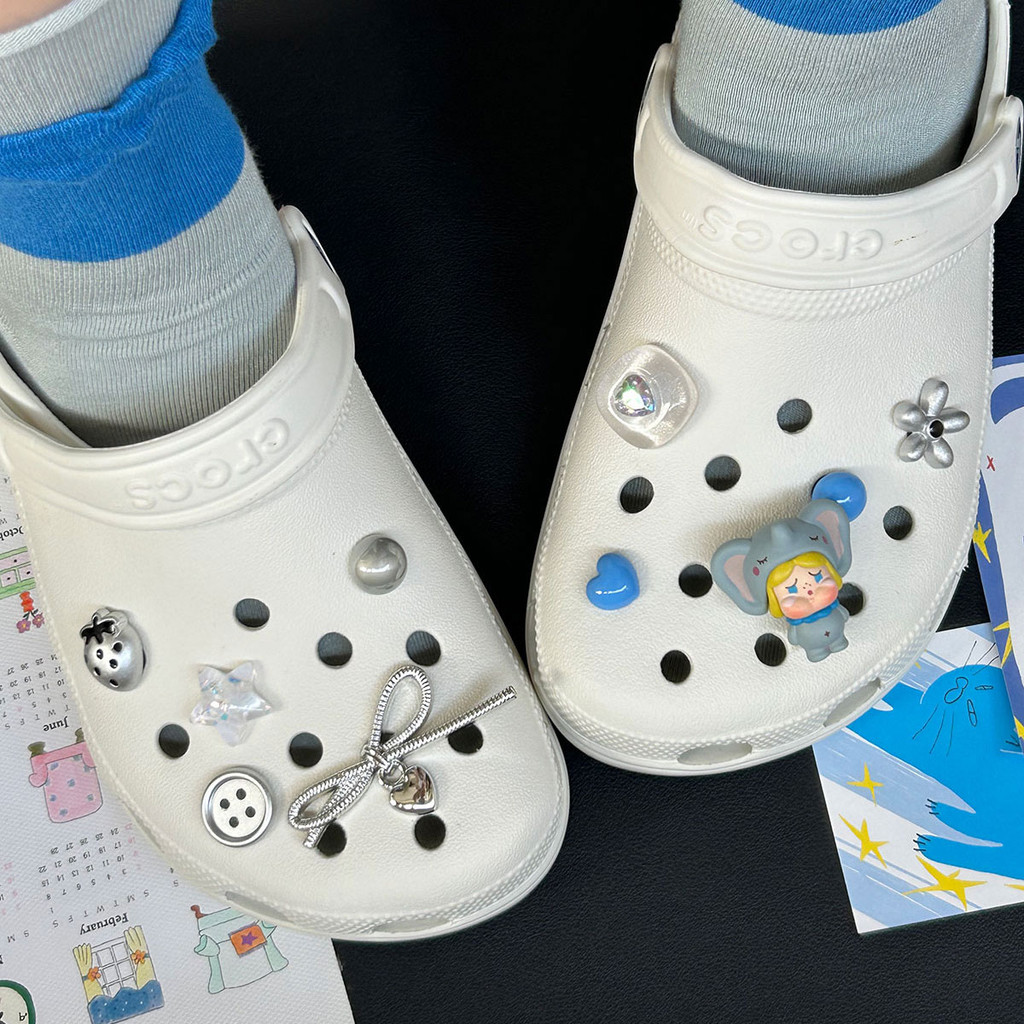 Phụ kiện hoa cho Crocs/giày lỗ Pop Mart, phù hợp cho bé, có thể tháo rời, nhiều mẫu hoa