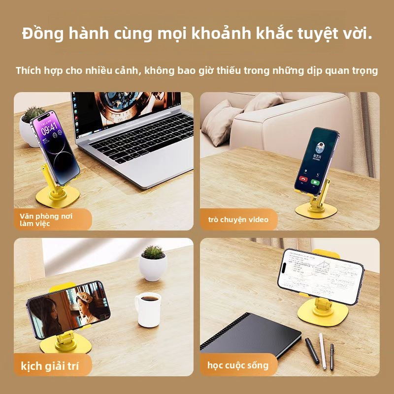 Mới Giá đỡ điện thoại iPhone, máy tính bảng iPad chân xoay 360 độ tiện lợi bằng hợp kim nhôm Macbox
