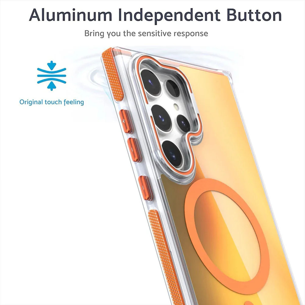 Ốp Điện Thoại Từ Tính Nhiều Màu Sắc Gradient Cho Samsung Galaxy Z Fold 7 6 S26 S25 Ultra S22 S24 Plus S23 Vỏ Chống Sốc Có Chân Đế Máy Ảnh
