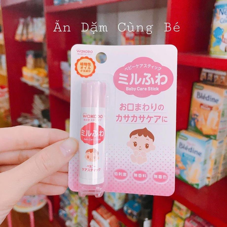 Son Dưỡng Môi Cho Bé WAKODO - Nhật Bản, son dưỡng môi cho bé gái, dưỡng môi trẻ em( bé từ sơ sinh)