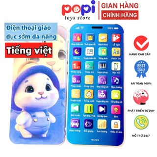 Điện Thoại Đồ Chơi Cho Bé Phát Nhạc Thiếu Nhi Việt Nam, Đèn LED Màu Sáng, Nhạc Ru Ngủ Êm Ái, Âm Thanh Sống Động