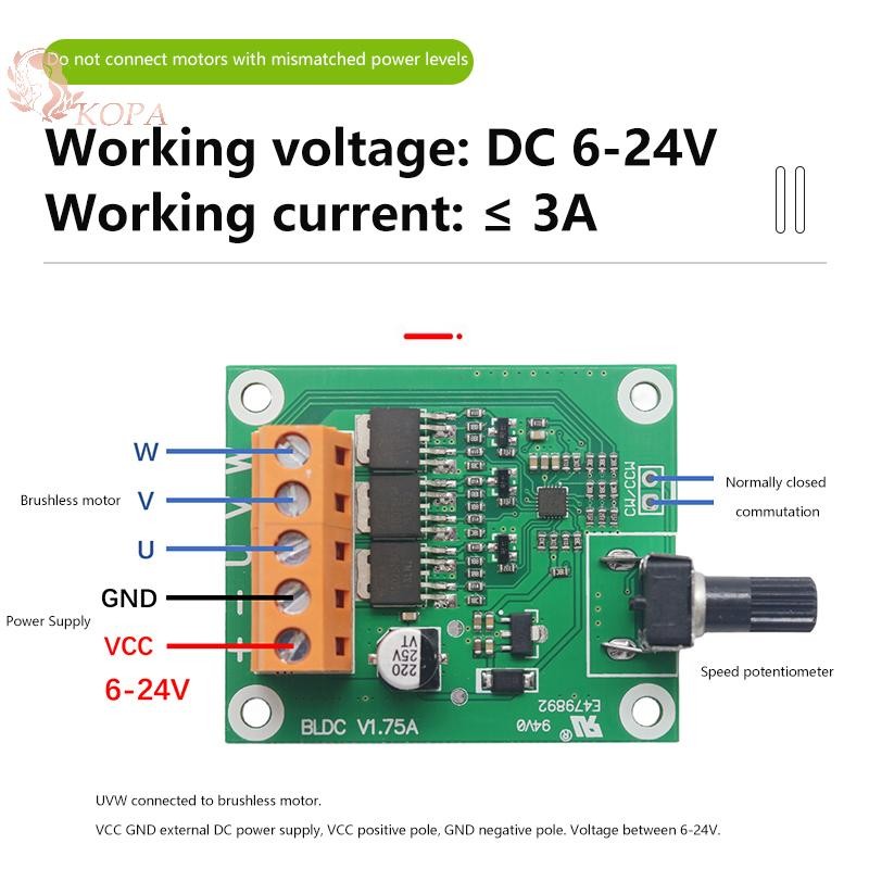 Bảng điều khiển động cơ không chổi than chất lượng cao KOPA 6-12-24V Phụ kiện DIY VN