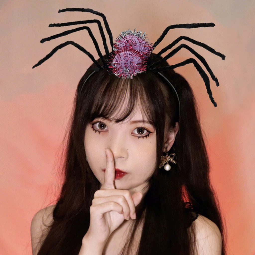 Băng đô Halloween phụ kiện nhện màu tím đen dễ dàng thay đổi kiểu tóc, hoàn hảo cho cosplay hoặc trang điểm.