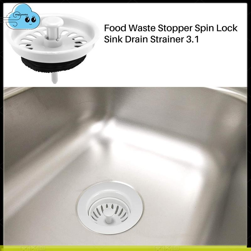 Khóa chặn chất thải thực phẩm Bộ lọc thoát nước bồn rửa 3.1 "Dia Nhựa đen trắng