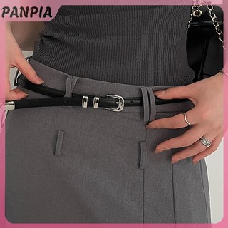 PANPIA-Đèn Thắt Lưng Mỏng Đơn Giản Thời Trang Cho Nữ Bé Gái Tối Giản Màu Trơn Đa Năng Thắt Lưng Hợp Kim Sáng Tạo Khóa Trang Trí Thắt Lưng