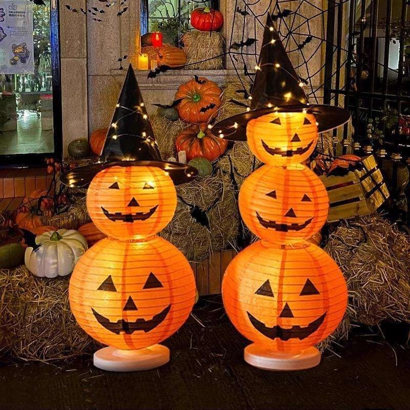 Halloween Bí Ngô Đèn Lồng Trang Trí Cửa Hàng Mua Sắm Trung Tâm Influencer Đồng Hồ Thẻ Cảnh Không Khí Trang Trí Sự Kiện Đạo Cụ Trang Trí 8.15 BRG1