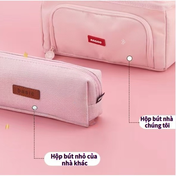Hộp đựng bút học sinh dung tích lớn,Túi đựng bút nhiều ngăn bằng vải canvasHộp đựng văn phòng phẩm