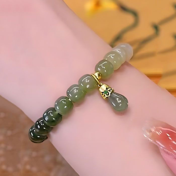 Vòng tay orchid hetianyu thiết kế retro gradient độc đáo - Quà tặng sang trọng