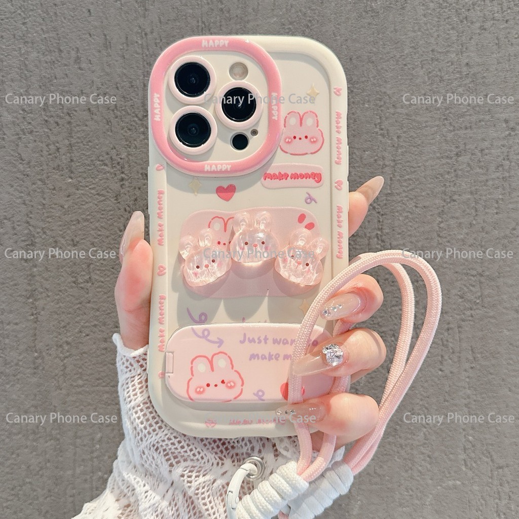 Ốp 3D Cho iPhone 16 15 14 13 12 11 Pro Max 7 8 Plus XR XS MAX Chống Sốc Dây Đeo Họa Tiết Hoạt Hình Dễ Thương VNPF01