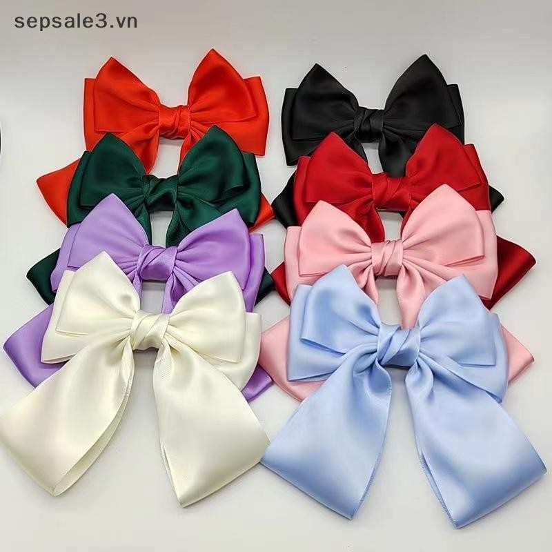 # sepsale # Màu Nơ Ruy Băng Nữ Mới Nơ Barrettes Nữ Đuôi Ngựa Kẹp Bé Gái Phụ Kiện Tóc Quà Tặng.