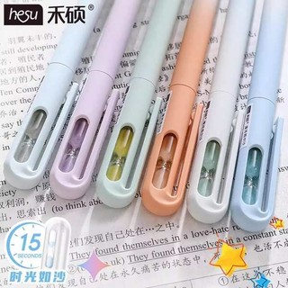 Heshuo Gradient Time Đồng hồ cát Xoay Bút Gel Học sinh tiểu học Bút đen Giải nén Bút xoắn có giá trị cao Ảnh hưởng