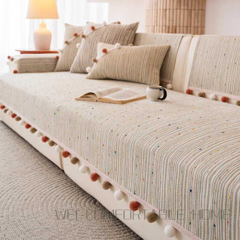 Đệm Sofa Đơn Giản Bốn Mùa Đa Năng 2025 Đệm Mới 123 Người Sofa Chống Trơn Trượt Cố Định Bao Vải & -- &