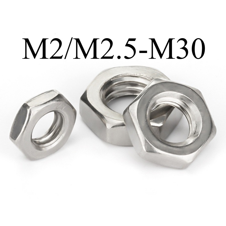 Ốc Lục Giác Mỏng Inox 304 (M2-M30) - Đai ốc Phẳng Chống Gỉ, Dùng Cho ...