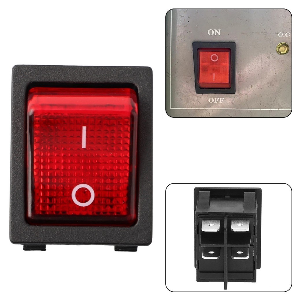 Công tắc nguồn máy hàn LUVN 30A 250VAC Công tắc sưởi điện 4Pin có đèn