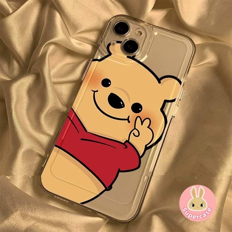 Ốp Lưng Điện Thoại Honor 600 500 400 Lite Smart GT Pro 9 Youth 9i 8S X9D X8C X8D X7D X6D Magic 7 Pro Power2 Play 10A 10T Winnie The Pooh Dễ Thương Cười Trong Suốt Gấu Mềm