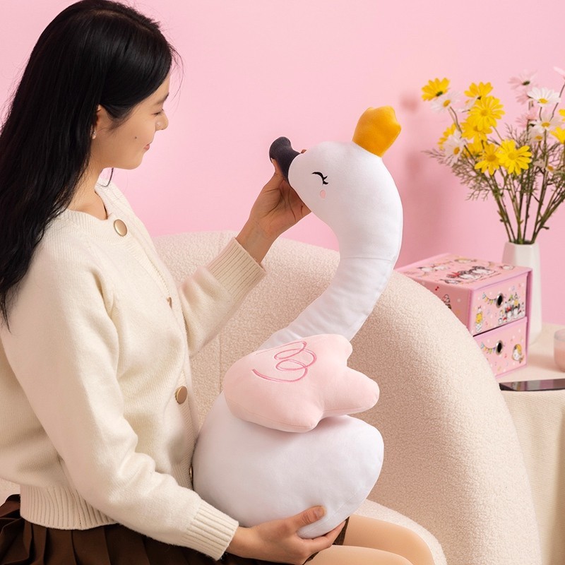 Rytanda Ốc Sang Trọng Đồ Chơi Gấu Bông Dễ Thương Thiên Nga Búp Bê Ray Mô Phỏng Động Vật Gối Mềm Cho Trẻ Em Quà Tặng Sinh Nhật Trang Trí Nhà Cửa
