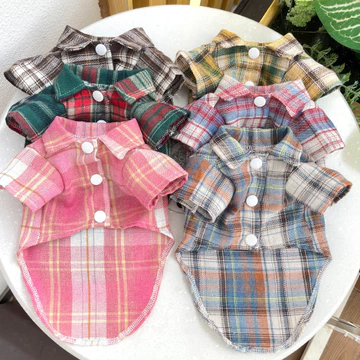 Chucky Chó Trang Phục Kẻ Sọc Áo Sơ Mi Chó Corgi Vừa Lớn Thú Cưng Quần Áo Mèo Áo Sơ Mi Mùa Hè Thoáng Khí Thú Cưng Áo Chó Con Quần Áo
