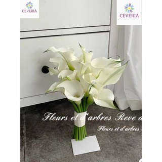 Bó hoa cưới cầm tay cô dâu Cali lily CEVERIA hoa nhân tạo, hoa chụp ảnh cưới CS 001