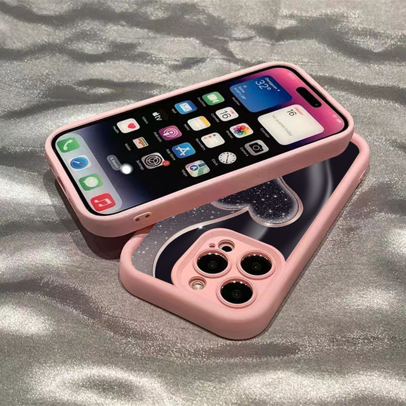 Dành Cho iPhone 11 14 15 12 13 Pro Max 8 7 Plus 12 13 Mini XR X XS Max SE2020 2022 Chảy Cát Tình Yêu Silicon Góc Mắt Chống Sốc Matte Bìa Mềm