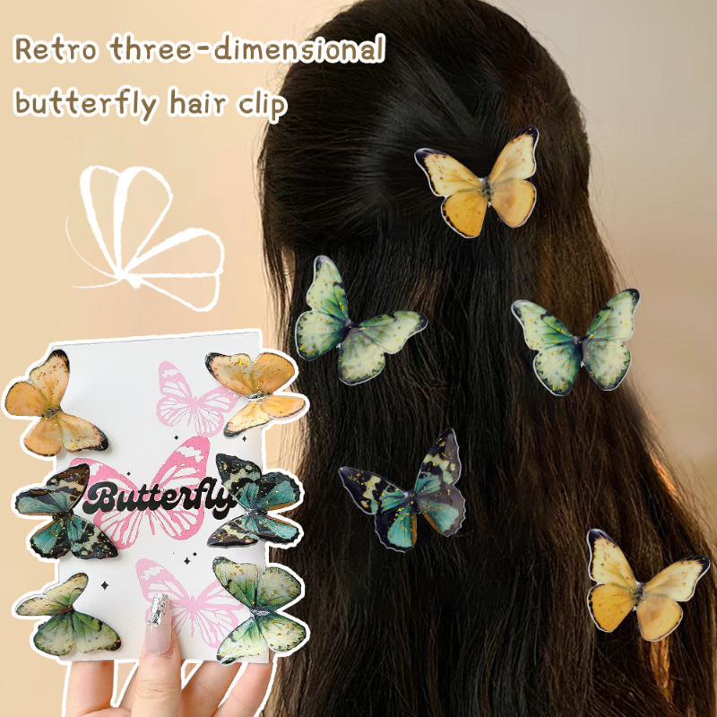1 / 2 Kẹp Tóc Bướm Cổ Tích 3D - Thời Trang, Ngọt Ngào, Dễ Thương, Retro -Side Bangs Barretters - Kẹp Tóc Nơ Trẻ Em - Dành Cho Bé Gái Trang Điểm, Nhập Vai, Tặng - Phụ Kiện Tóc