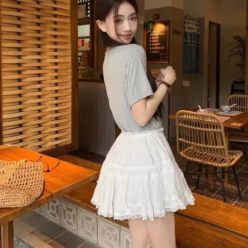 Chân Váy Ngắn Nữ Dáng Xòe PINKSTORE29 Kiểu Viền Ren Phong Cách Xinh Xắn C105