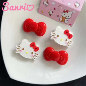 Kẹp tóc mới HelloKitty nhân vật hoạt hình dễ thương phụ kiện sinh viên màu đỏ