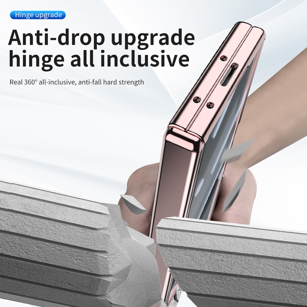 Mạ điện Trong Suốt Bản Lề Bảo Vệ Giá Đỡ Ốp Lưng Điện Thoại Samsung Galaxy Z Fold 6 Fold6 Vỏ Cứng Chống Sốc