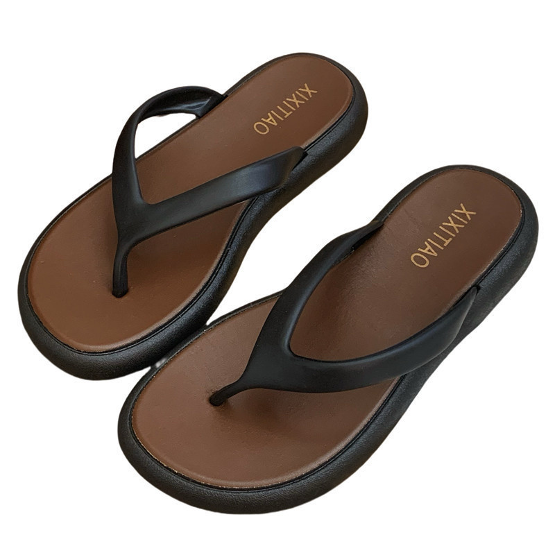 Xixitiao Flip-Flops Phong Cách Hàn Quốc Phong Cách Đơn Giản Flip-Flops Nữ Màu Sắc Phù Hợp Với Phong Cách Cổ Tích