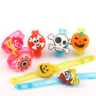 Halloween Sáng Vòng Tay Bí Ngô PVC Đầu Lâu Họa Tiết Hoạt Hình Kinh Dị Dự Tiệc Cung Cấp