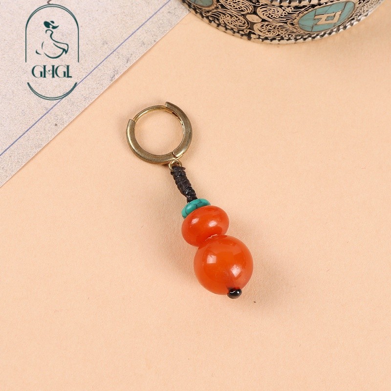 Thiết Kế Ban Đầu Dệt Ngọc Bông Tai Phong Cách Tây Tạng Phong Cách Dân Tộc Bông Tai Retro Dingzhen Cùng Phong Cách Tây Tạng Bông Tai Unisex