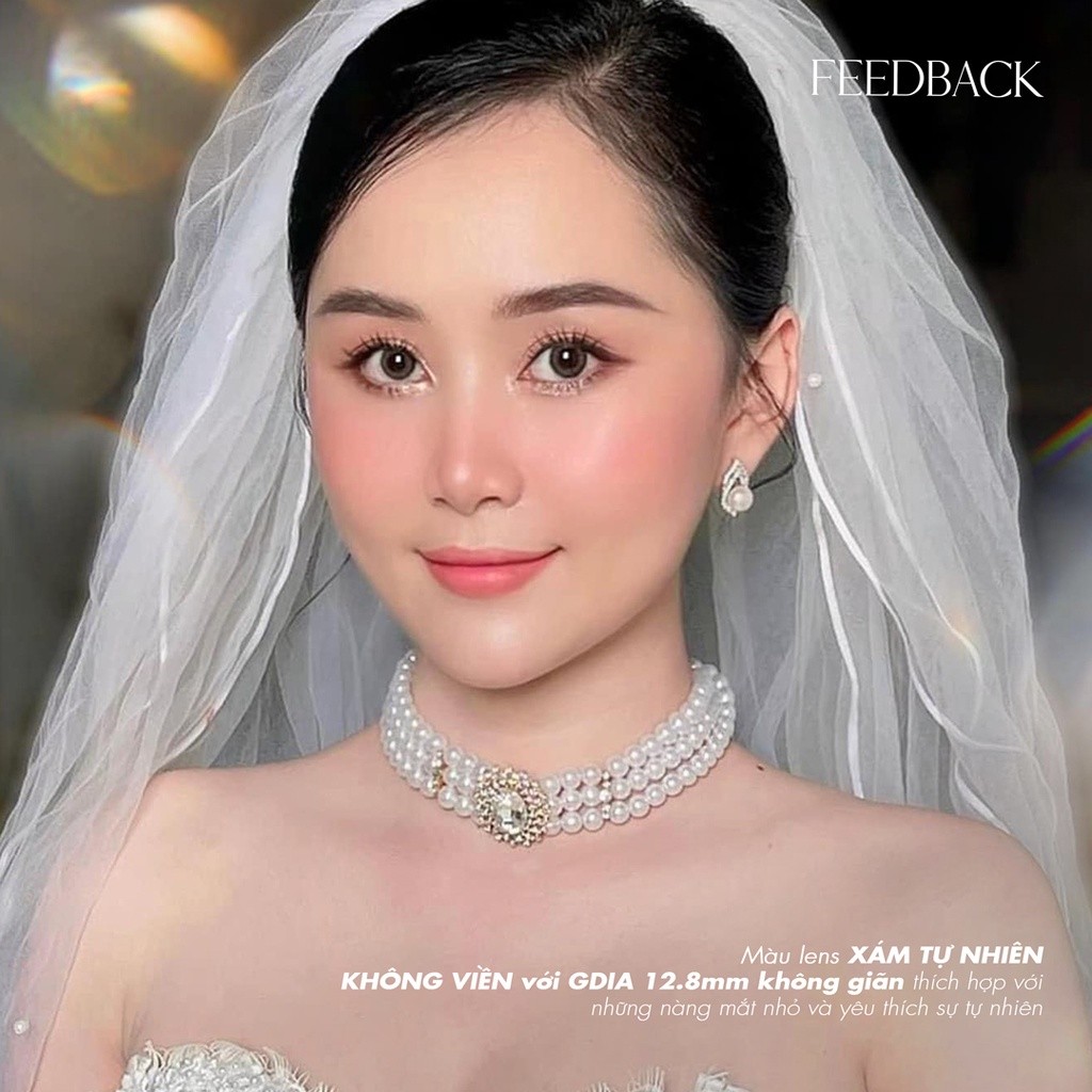 Lens cận xám tây tự nhiên Funkie 💥HÀNG CAO CẤP💥 Kính áp tròng có độ 0-8, đường kính nhỏ 12.8 dễ đeo