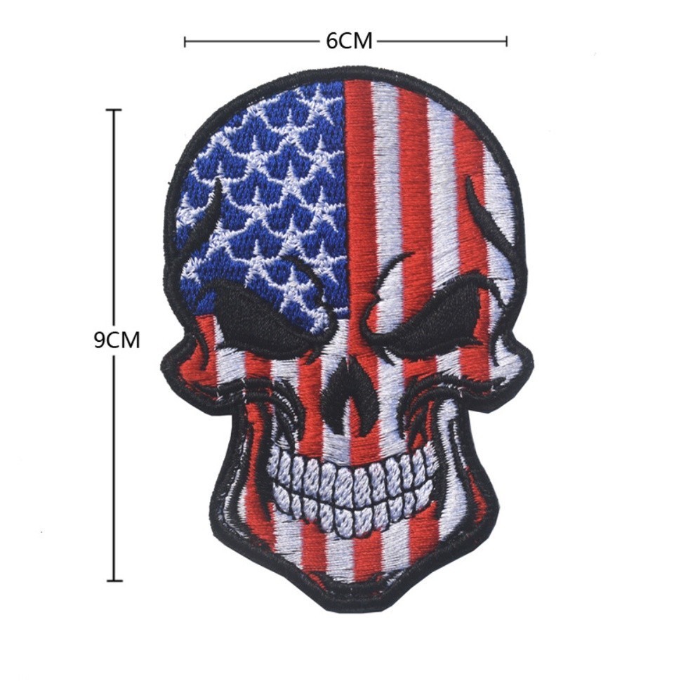 Patch vải đầu lâu_quốc kỳ các nước dán quần áo_ba lô _retro