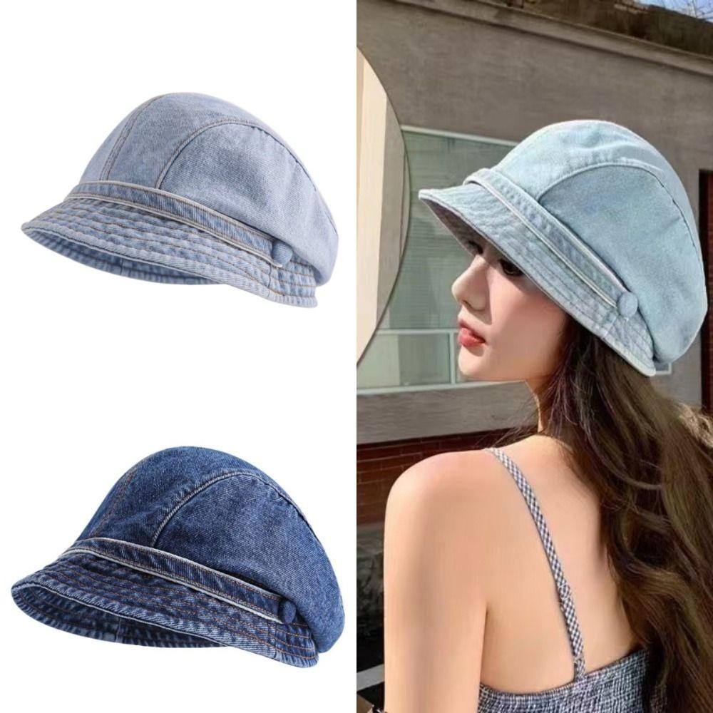 Mũ ngư dân SIMPLEAID, Mũ lưỡi vịt ấm áp chống lạnh, Màu trơn ngọt ngào Siêu nhẹ Retro Họa sĩ Mũ nữ
