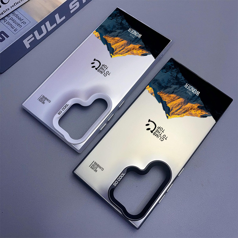 Phong cảnh tuyệt vời của Meili Snow Mountain Micro Matte Hard Frosted Case cho Samsung S25 Ultra S24 Ultra S23U Galaxy S24 + S24FE S22U S20FE S21 S20 Vỏ chống sốc chống vân tay