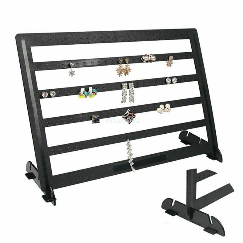 Đơn Giản 240 Lỗ Trang Sức Tổ Chức Đứng Đen Nhựa Bông Tai Giá Đỡ Bông Tai Thời Trang Giá Trưng Bày Trang Sức Giá