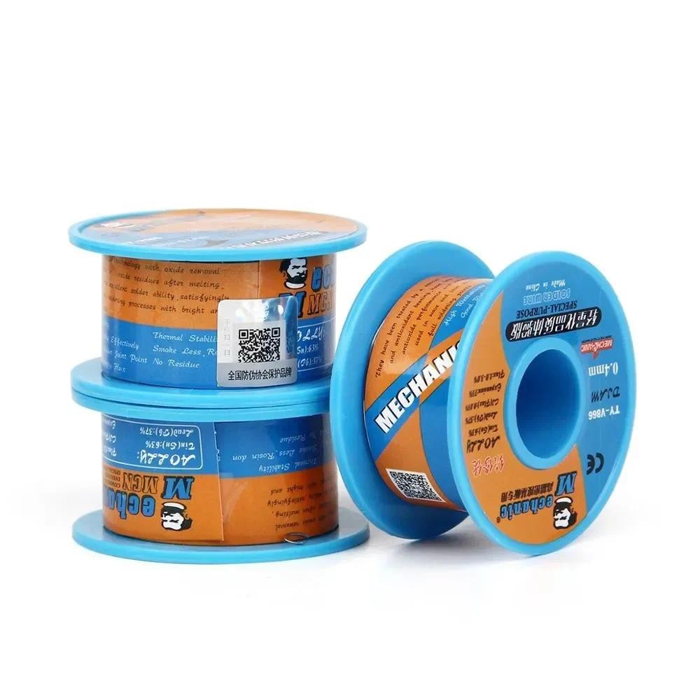 MECHANIC TY-V866 0.2 / 0.3 / 0.4 / 0.5 / 0.6 / 0.8mm Sn63 / Pb37 Lõi nhựa mềm 183°C Điểm nóng chảy Dây hàn Công cụ hàn 1.0-3.0%