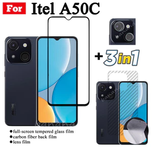 Phim Kính Cường Lực 3 TRONG 1 Itel A50C Cho Itel A70 A50 P65 P55 RS4 S24 Kính Bảo Vệ Màn Hình Full Cover + Phim Ống Kính Máy Ảnh + Phim Mặt Sau