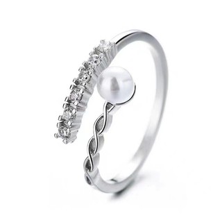 Nhẫn ngọc trai mở bạc S925 Quà tặng trang sức thời trang đơn giản