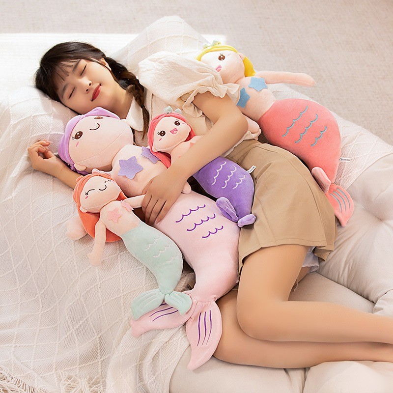 Mới Dễ Thương Nàng Tiên Cá Sang Trọng Búp Bê Kawaii 40-60cm Hoạt Hình Nàng Tiên Cá Đồ Chơi Sang Trọng Nhiều Màu Sắc Nàng Tiên Cá Nhồi Bông Gối Mềm Búp Bê Bé Gái Quà Tặng Sinh Nhật Trẻ Em Quà Tặng Giáng Sinh