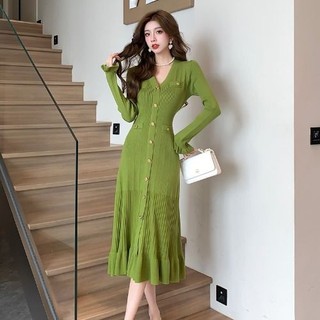 Thu Đông 2024 Phong Cách Mới Dài Tay Người Nổi Tiếng Pháp Sang Trọng Slim-Fit Đuôi Cá Một Cánh