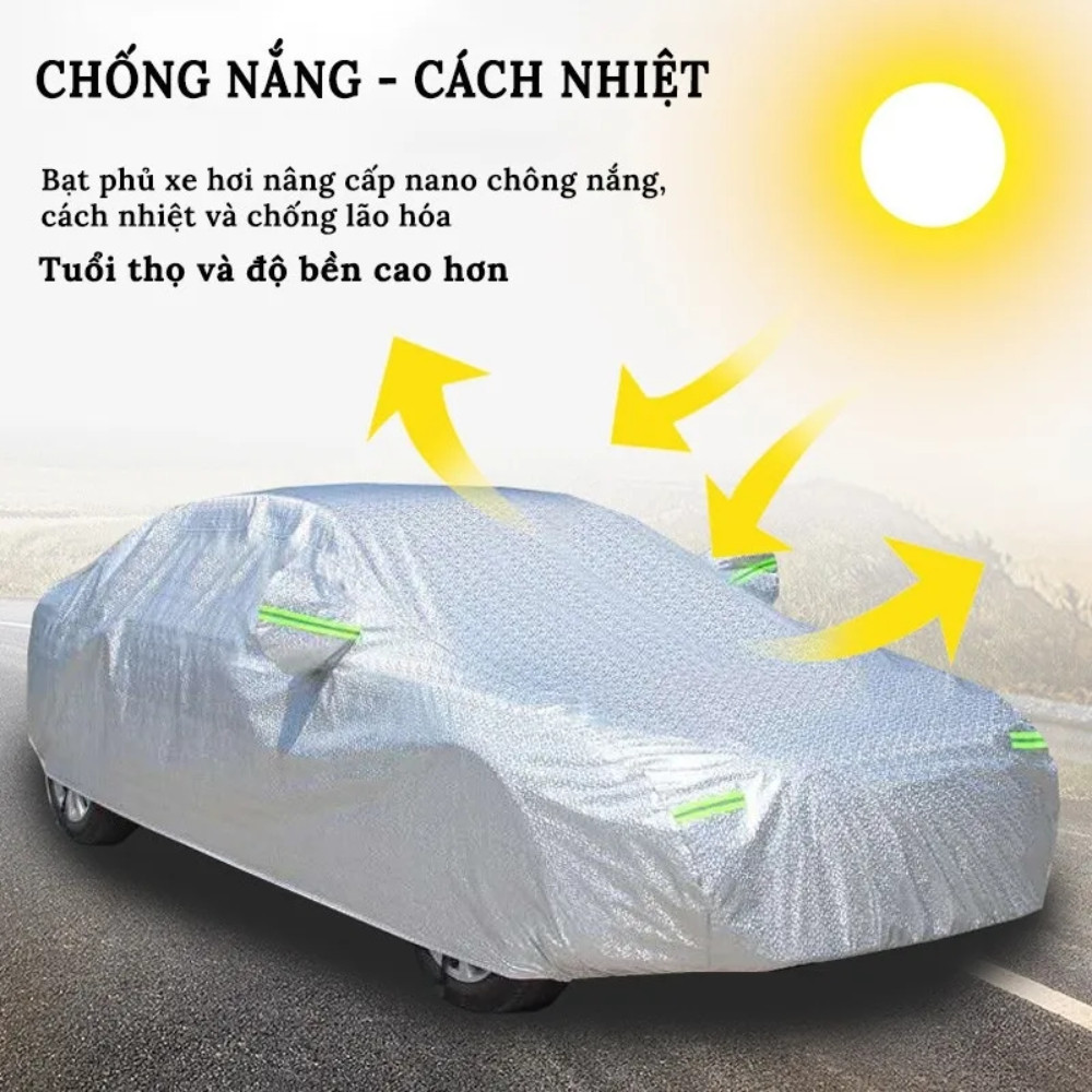 Bạt Phủ ô tô 3 lớp cao cấp size 2M Hatback dành cho mọi loại xe, Chống nắng Chống mưa Bảo vệ xe ô tô
