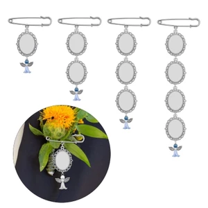 Yoo Keepsake Ảnh Charm Pin Mẹ Cô Dâu Chú Chổi Cưới Bó Hoa Ảnh Charm Pin