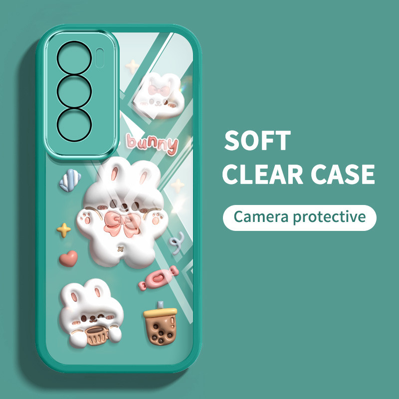 Ốp Điện Thoại YBD INS Style Cho OPPO A5 5G 4G Reno 13 Pro Reno 13F Reno 12 Pro Reno 12F Realme 14X C65 C75 C75X A3 Pro Kẹo Kem Họa Tiết Gấu Bông Dễ Thương