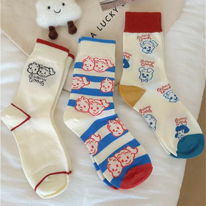 Harada Zhi Hoạt Hình Tất Nữ Dễ Thương Hoạt Hình Dễ Thương Mùa Xuân Hè Cotton Giữa Vớ