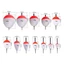 JKDESIGN - Bộ 10 Phao Câu Cá Bobber EVA 3/5/10/20g, Màu Đỏ và Trắng, Chất Lượng Cao