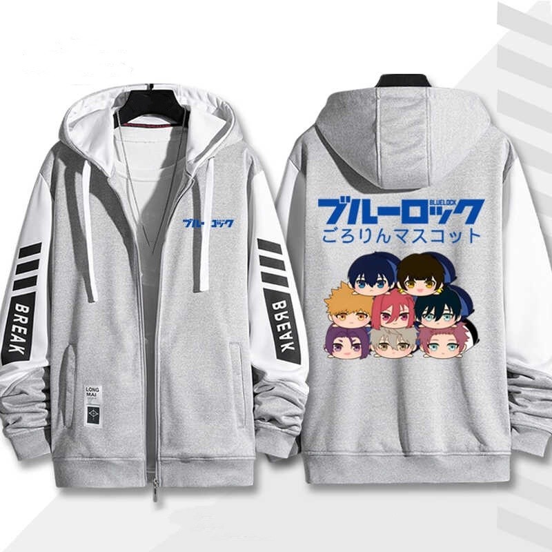 5y BLUE LOCK Isagi Yoichi Nagi Seishiro áo khoác dây kéo Áo khoác Hoodie cardigan áo len Unisex dài tay Top Cosplay