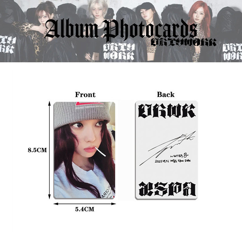 HK1 4 Cái / bộ Thẻ AESPA KARINA LOMO Album Đơn Dirty Work Bưu Thiếp Bộ Sưu Tập Ngôi Sao Ngoại Vi KH1