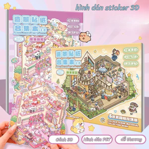 Đồ Chơi Giấy Thủ Công DIY Độc Đáo， Sticker Sách Im Lặng Cut，Bộ sưu tập các cảnh thu nhỏ,Hình Dễ Thương Sence Sticker