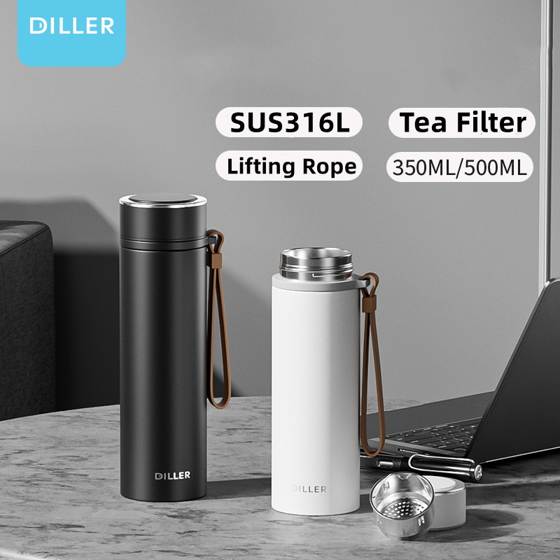 Diller Lớp Phủ Gốm Lót Vaccum Bình Giữ Nhiệt Bình Uống Trà Lọc 350 / 500 / 550ml MLH9165