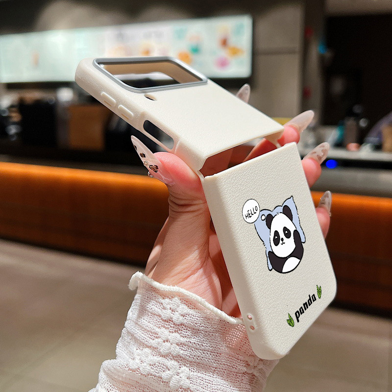 Dành Cho Samsung Galaxy Z Flip7 Flip6 Flip5 Flip4 Flip3 5G Hoạt Hình Gấu Trúc Họa Tiết Gấp Vỏ Điện Thoại Da Họa Tiết TPU Mềm Bao Da Cho Samsung Galaxy Z Flip 7 6 5 4 3